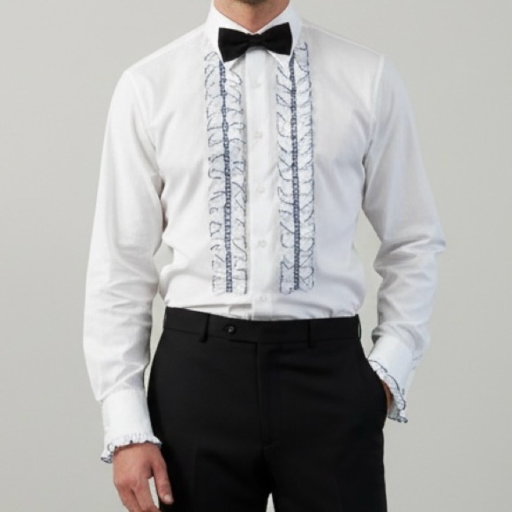 After Six Tuxedo Dress Shirt White Size M4